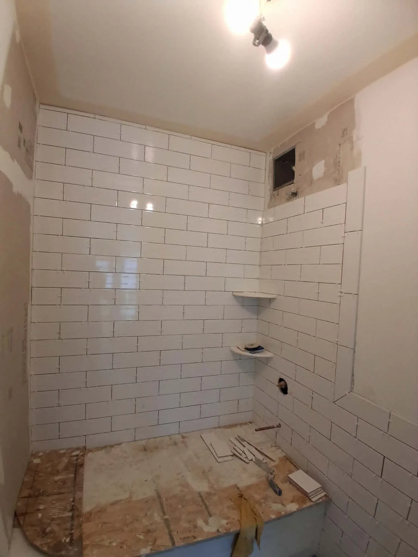 Shower tile installation